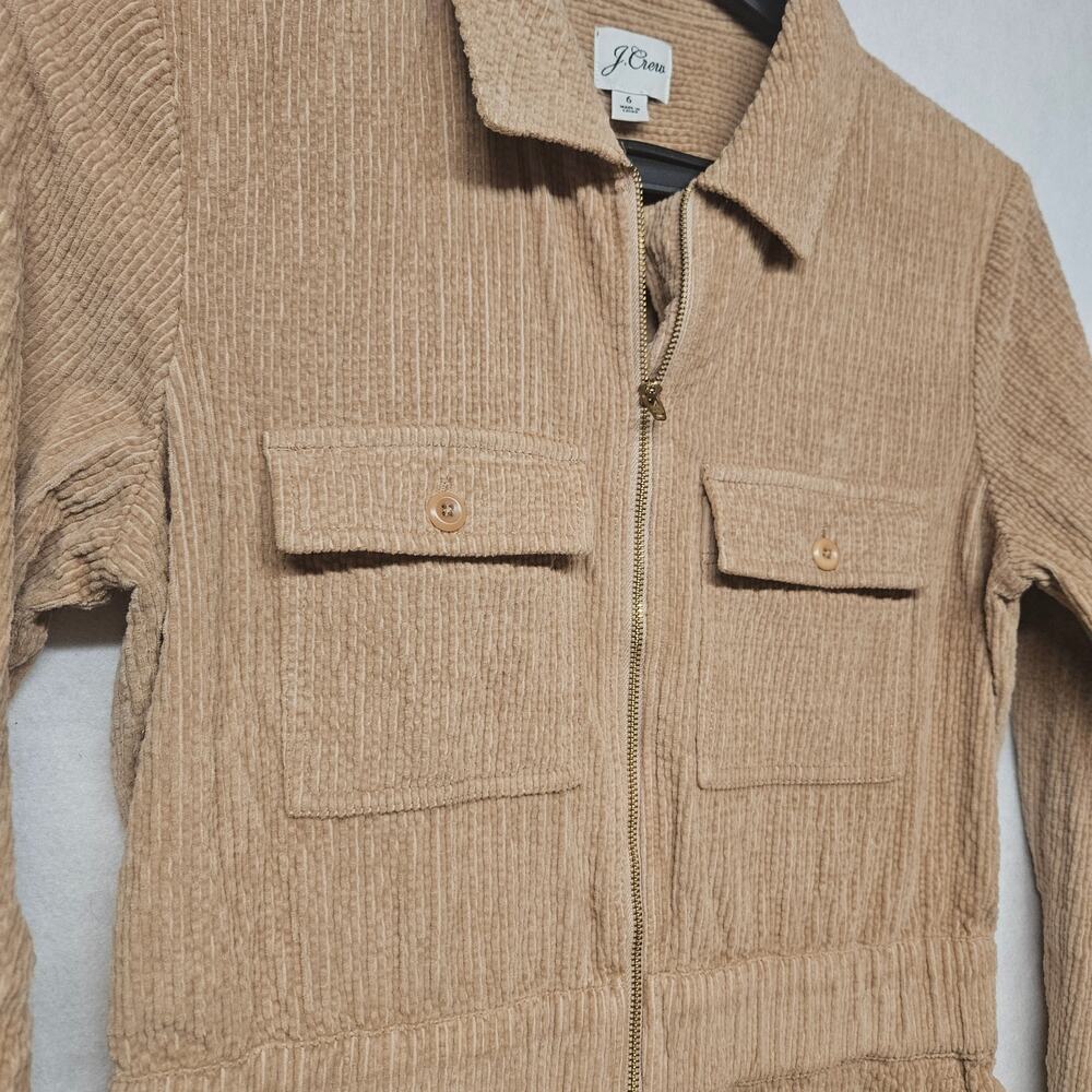 J. Crew Zip-front cinched dress in corduroy Brown Size 6 - Picture 2 of 10